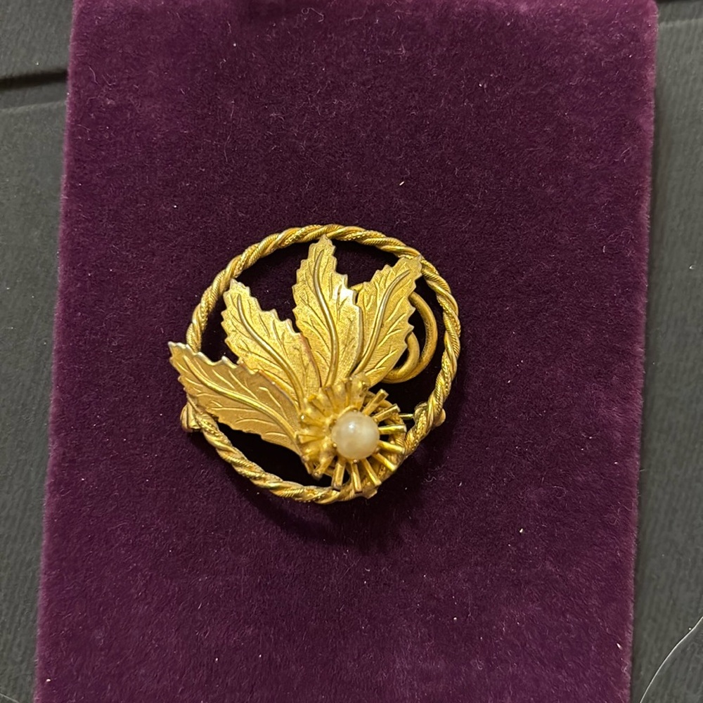 Gold toned brooch